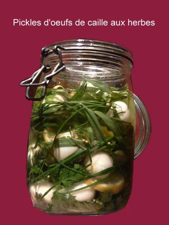 Pickles d oeufs de caille aux herbes 2