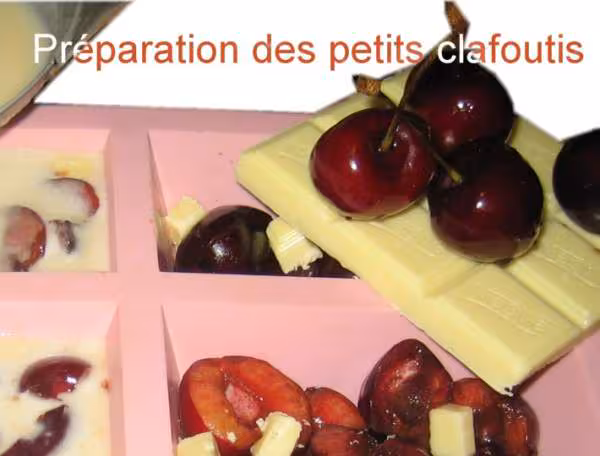 Preparation des petits clafoutis remplissage des moules
