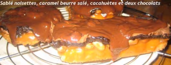 Sable noisettes caramel beurre sale cacahuetes et deux chocolats