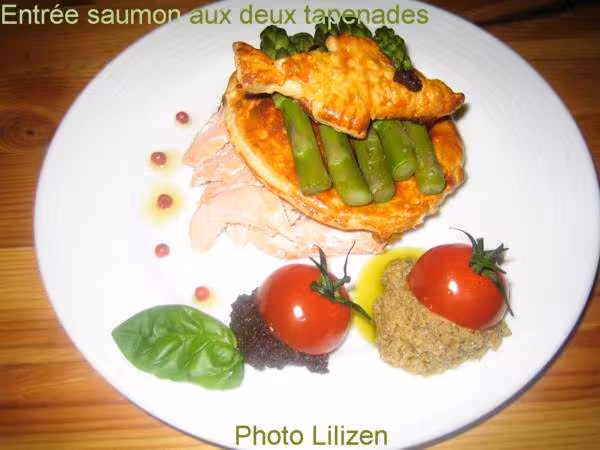 Saumon aux deux tapenades