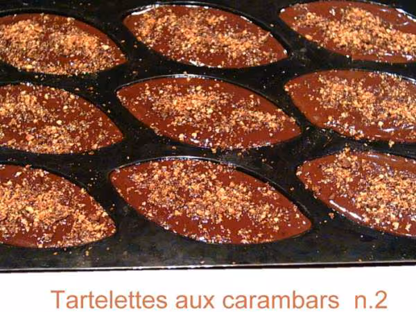 Tartelettes aux carambars parsemees de prali