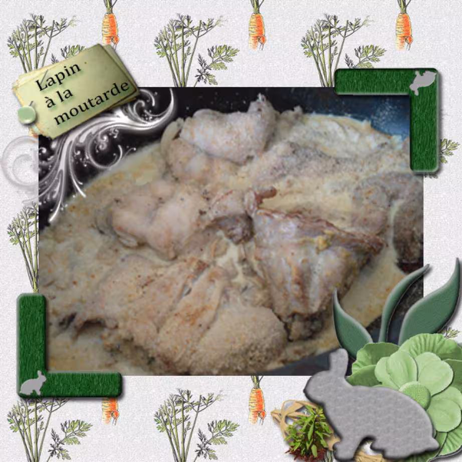 Lapin roti a la moutarde