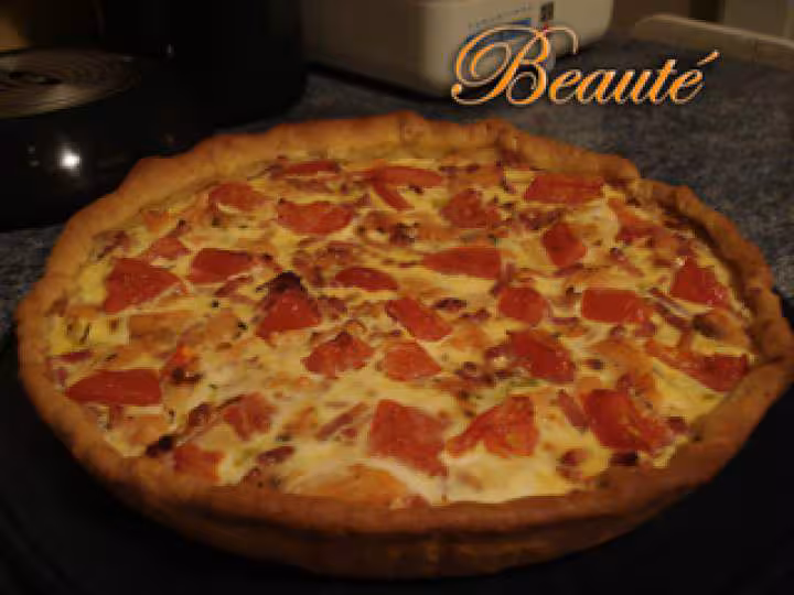 Quiche au saumon lardons et poireaux