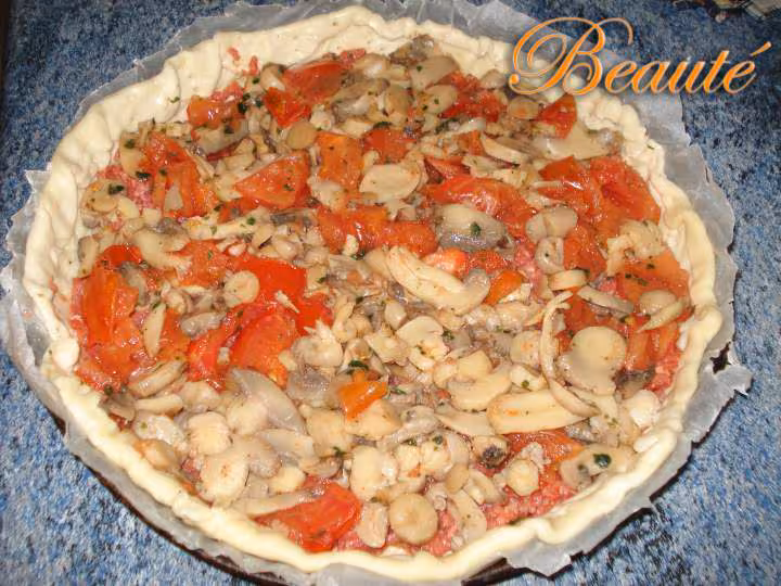 Tarte au boeuf et aux champignons