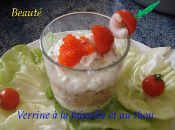Verrine a la faisselle et au thon