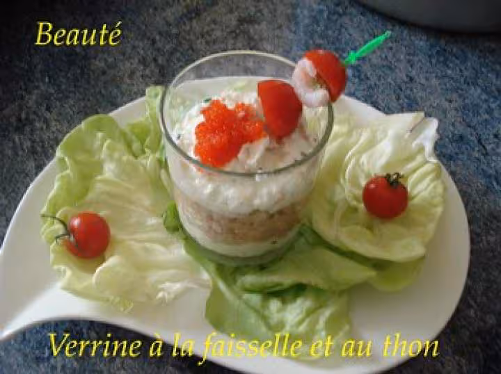 Verrine a la faisselle et au thon