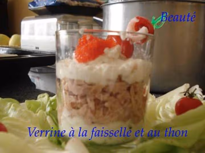 Verrine a la faisselle et au thon