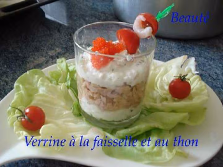 Verrine a la faisselle et au thon