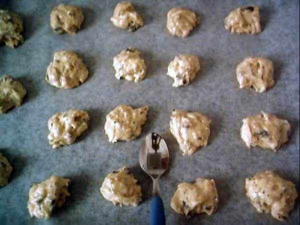 Cookies a la banane avant la cuisson