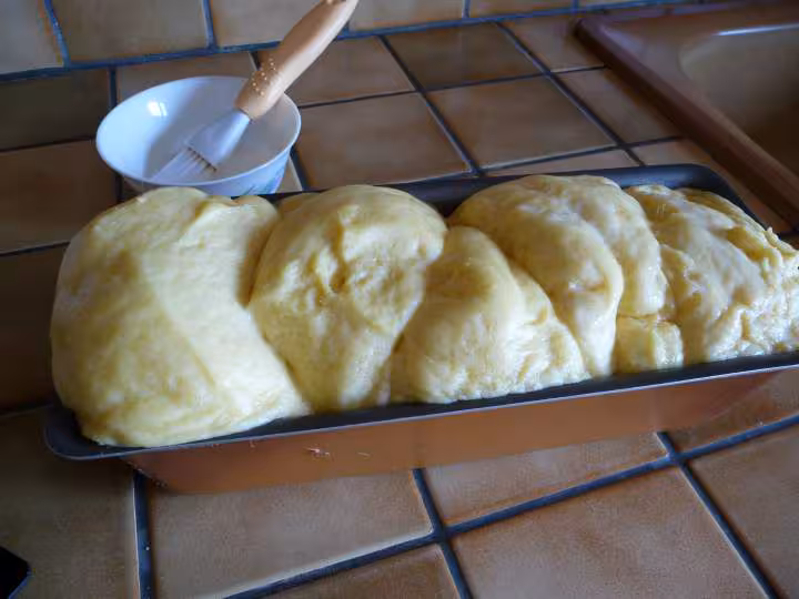 Brioche apres la pousse et hop au four