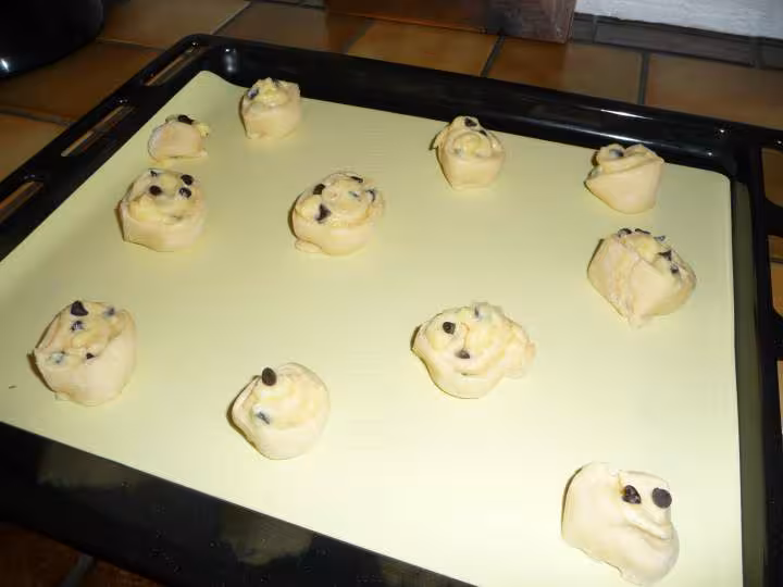 Et des petits chinois aux pepites de chocolat et creme patissiere