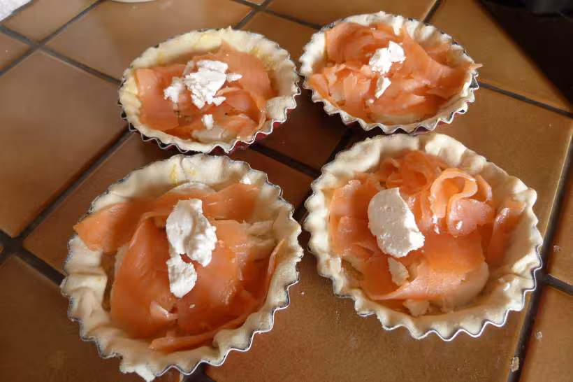 Tartelettes saumon chevre