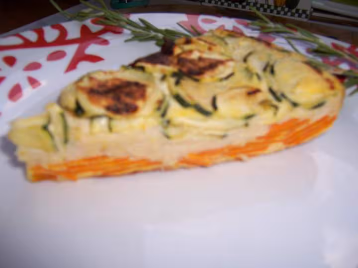 Un part de flan aux 3 legumes