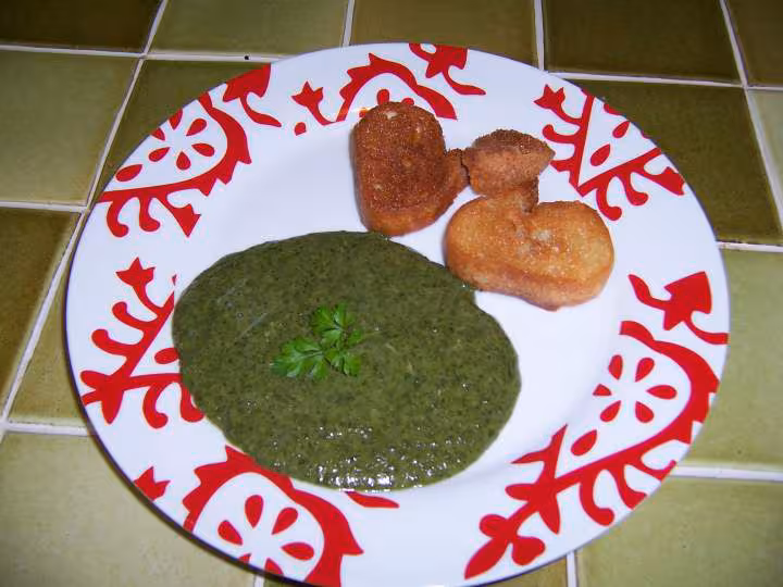 Vert de blettes et ses croutons