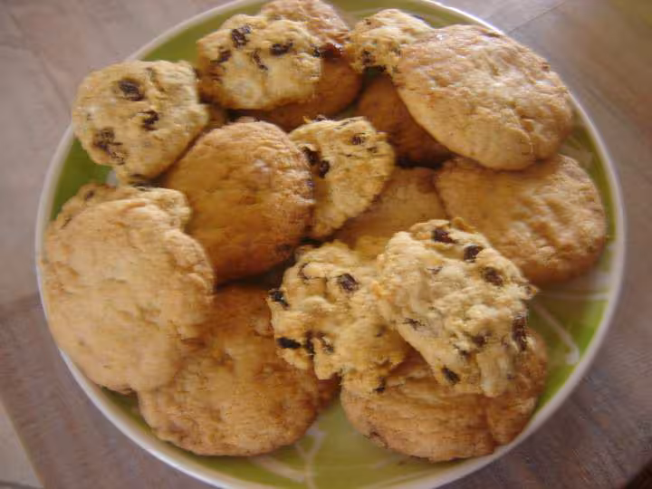 Cookies chocolat blanc cookies raisins secs