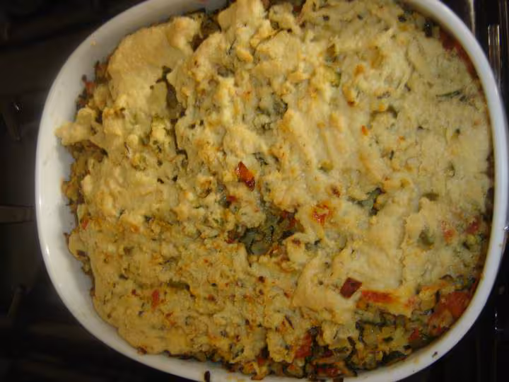 Crumble de poulet aux legumes