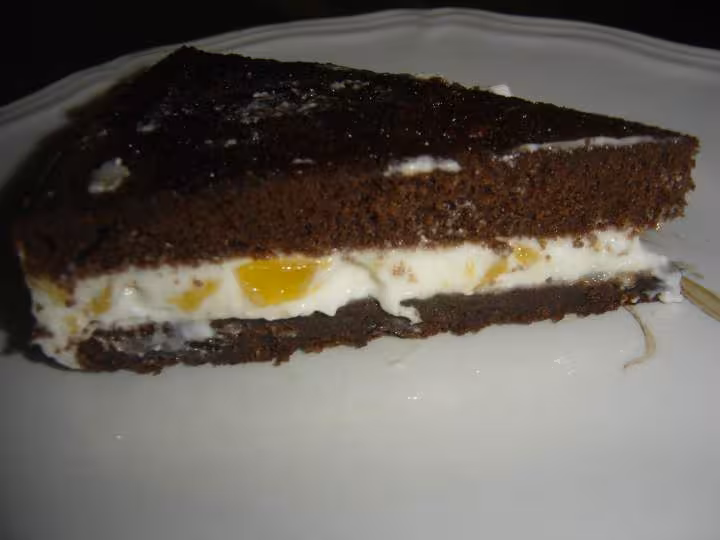 Pave au chocolat et ax peches