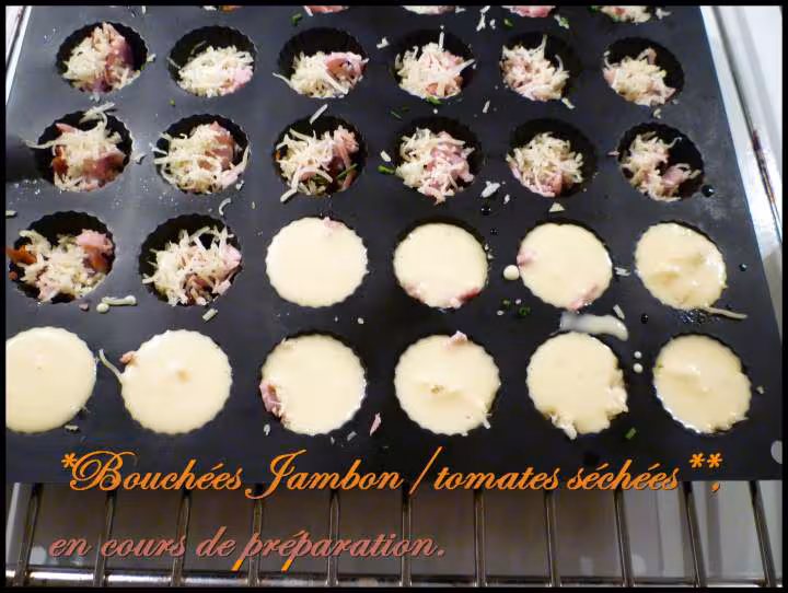 Bouchees tomates seches jambon