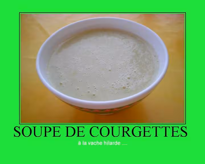 Soupe de courgettes a la vache hilarde