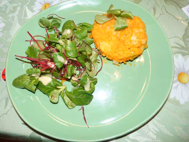 Tatin de saumon aux deux legumes