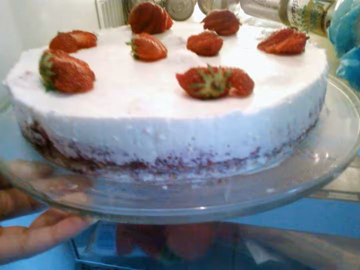 Gateau fraise vin mousseux