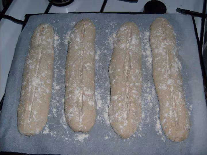 Baguettes a l ancienne tout au levain avant cuisson