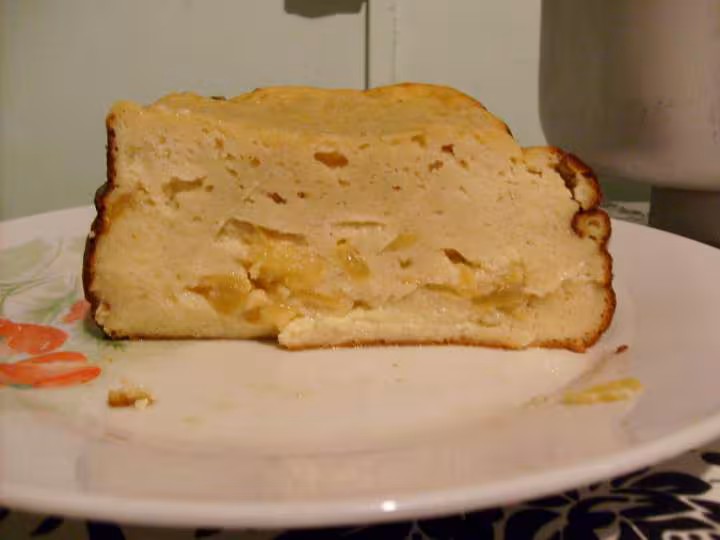 Gateau fromage blanc aux pommes flambees au rhum
