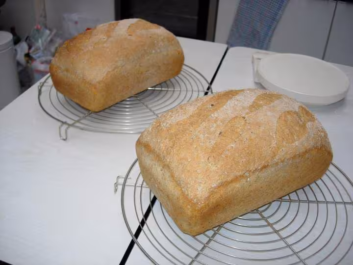 2 pains de 800gr a moitie campagnard