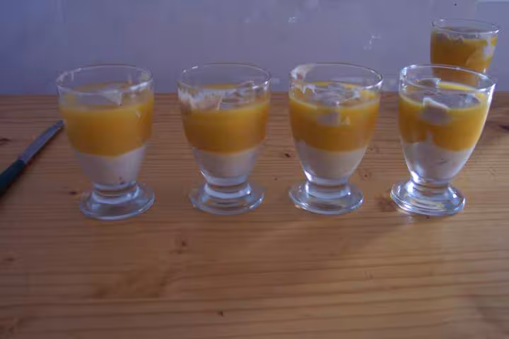 Creme a la banane et sa gelee exotique
