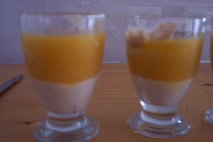Creme a la banane et sa gelee exotique