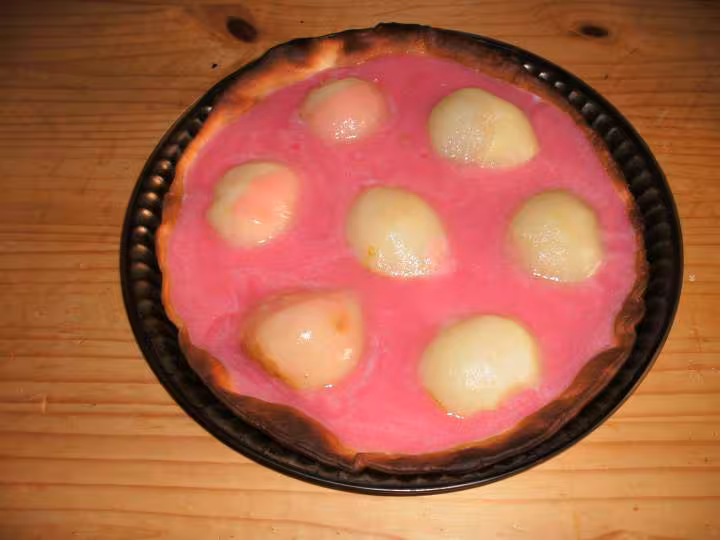 Tarte aux poire rose
