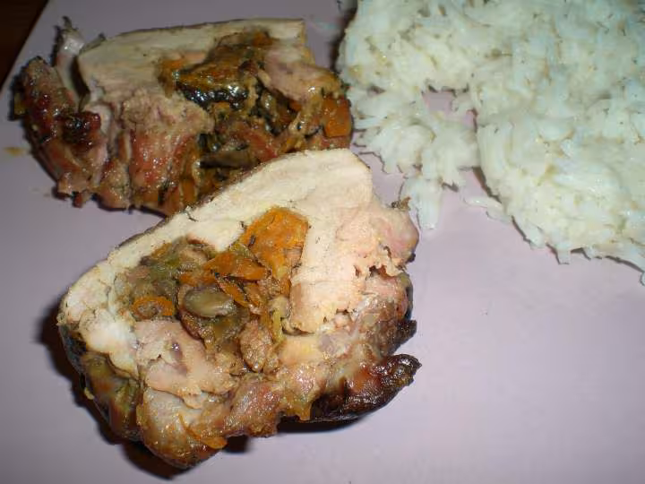 Filet mignon de porc farci aux legumes