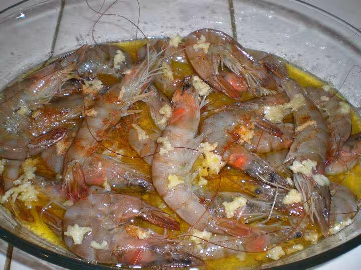 Gambas marinade terminee