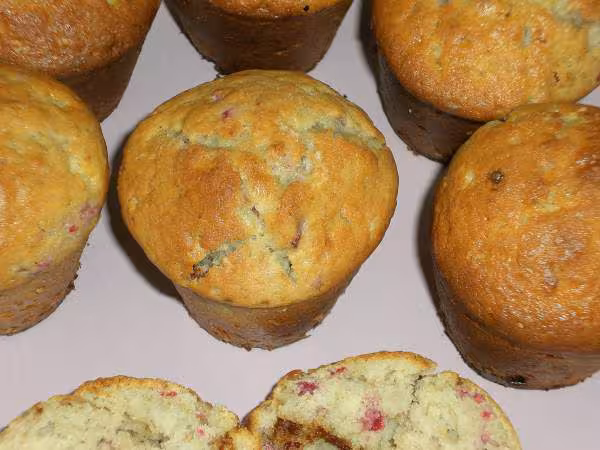 Muffins aux framboises pralinoise