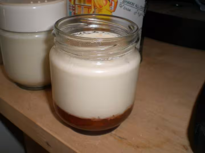 Yaourt vanille et confiture de prunes