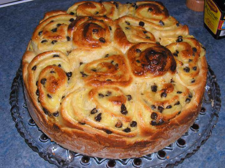 Chinois creme patissiere et pepites de chocolat