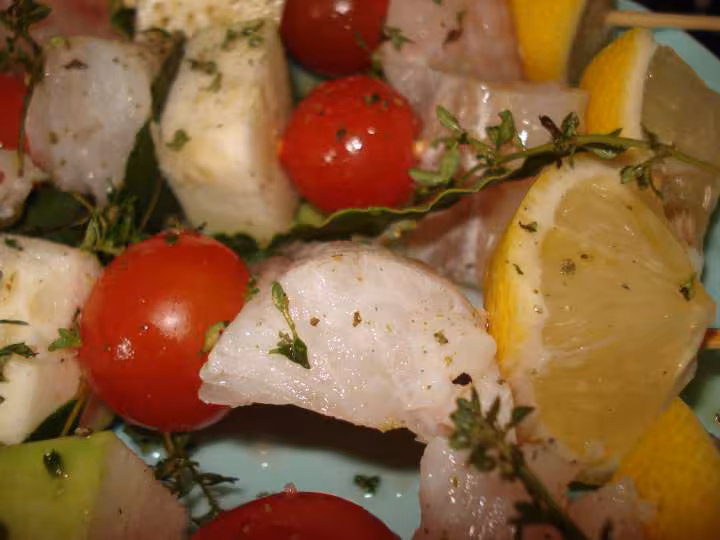 Brochettes de cabillaud au citron