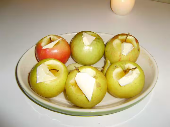 Pommes au four miel menthe avant cuisson