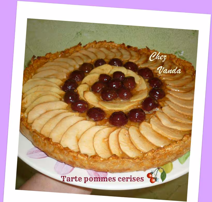 Tarte pomme cerises sans pate