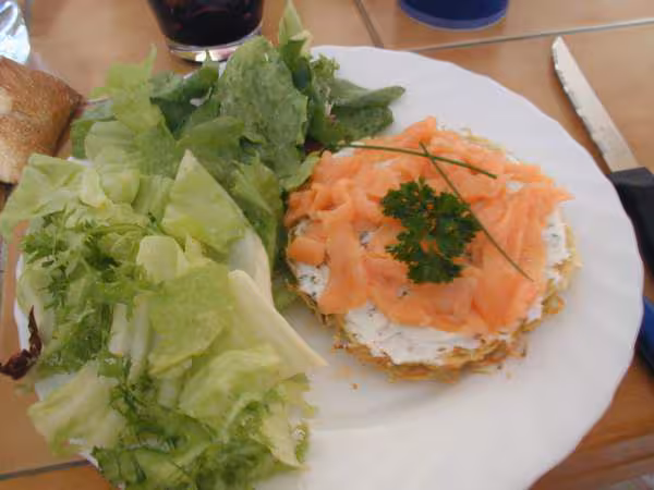 Mille feuilles de rosti au saumon ww