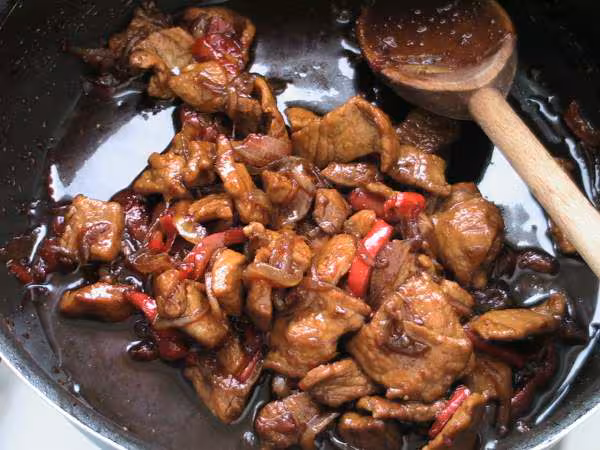 Porc au caramel cuisson