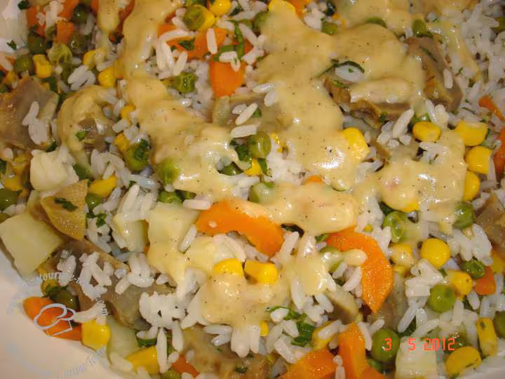 Salade de riz et legumes varies