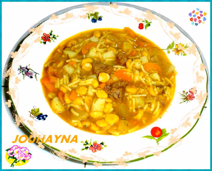 Soupe marocaine aux legumes et vermicelle