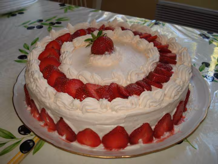Delice au chocolat blanc et aux fraises