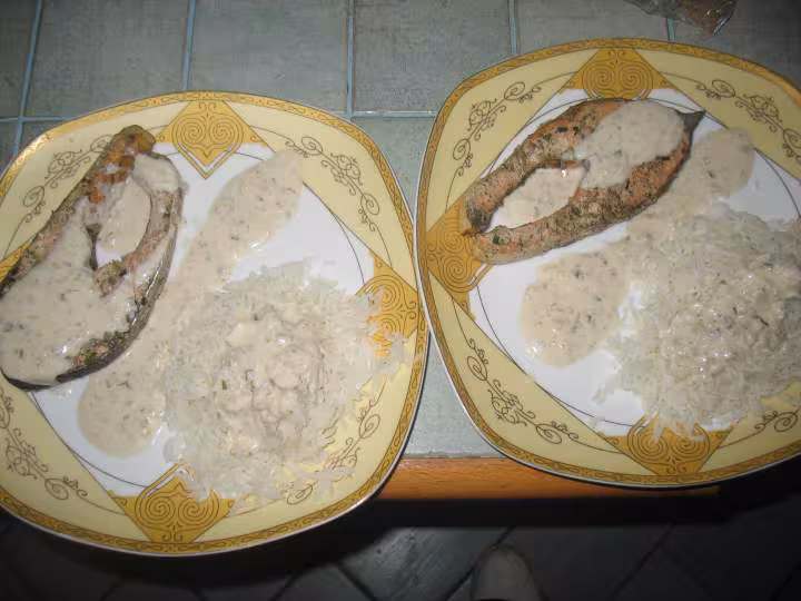Darnes de saumon sauce echallote et cidoulette
