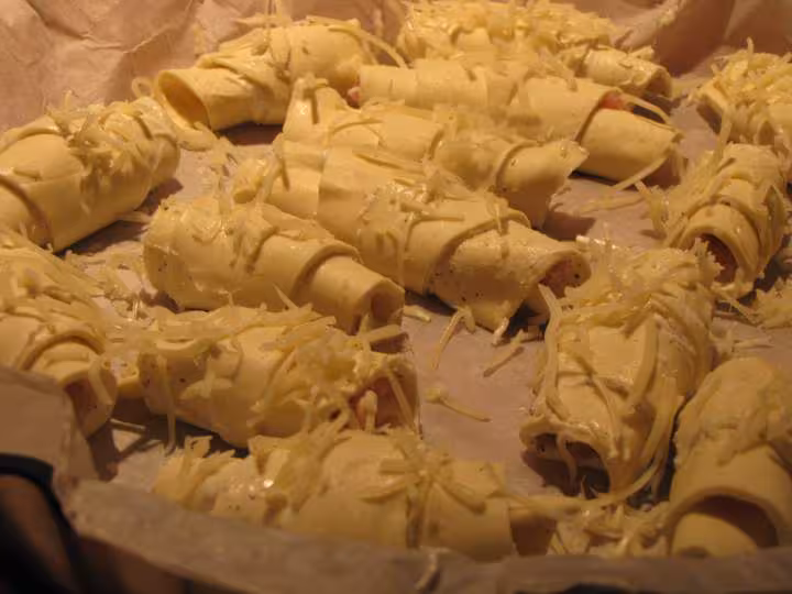 Mini croissants vache qui rit jambon