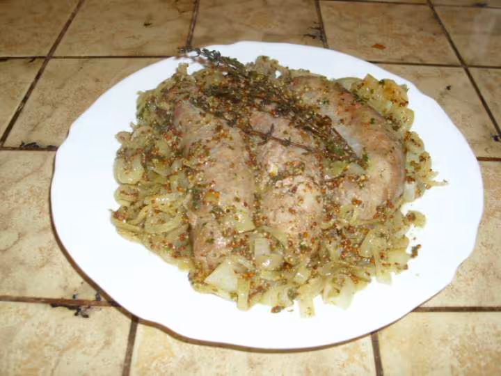 Andouillettes au vin blanc et a la moutarde ancienne 5