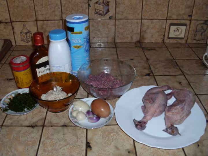 Cailles farcies au calva 1