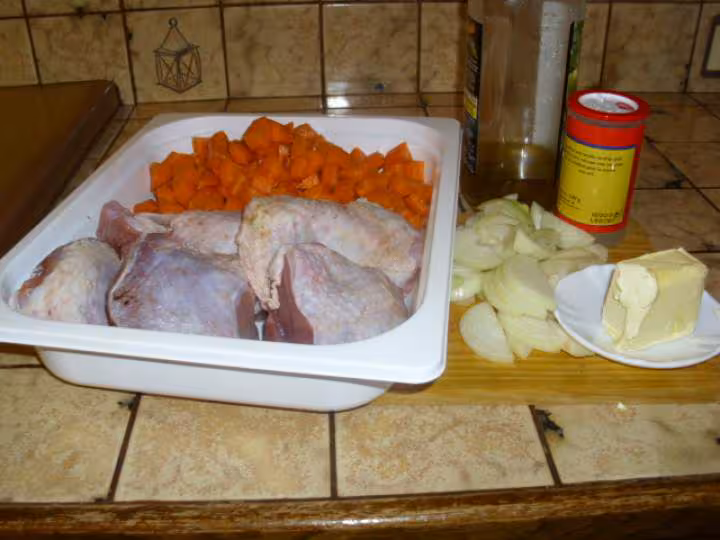 Coq aux carottes et creme fraiche