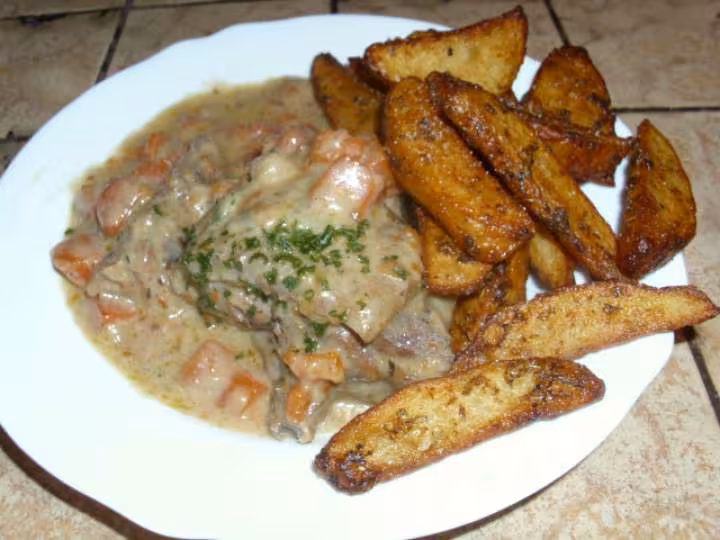 Coq aux carottes et creme fraiche